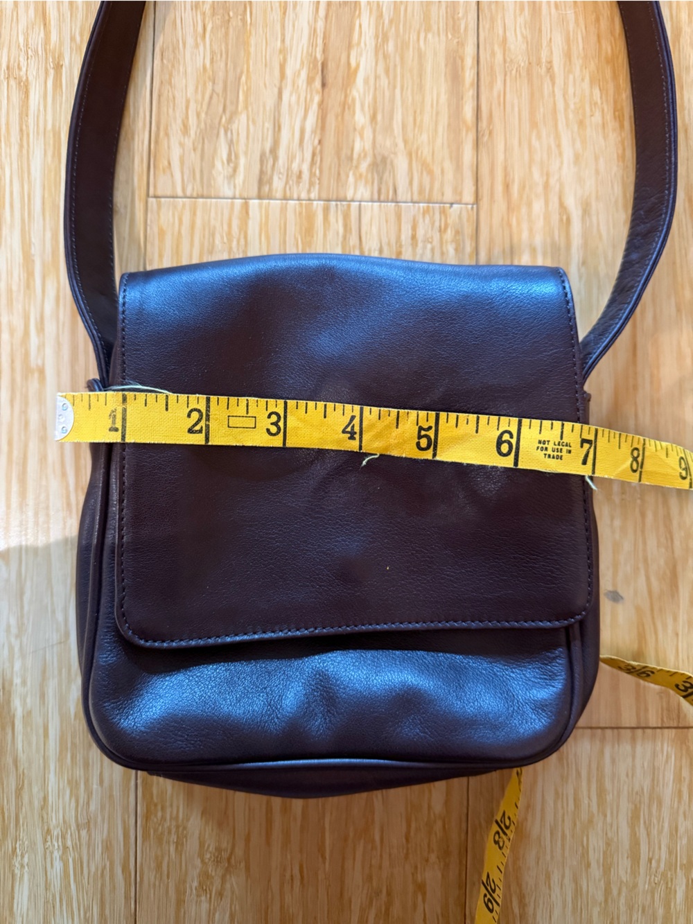 Vintage Italian Leather Crossbody Bag Dark Brown Adjustable Strap Mini Purse - Picture 12 of 13